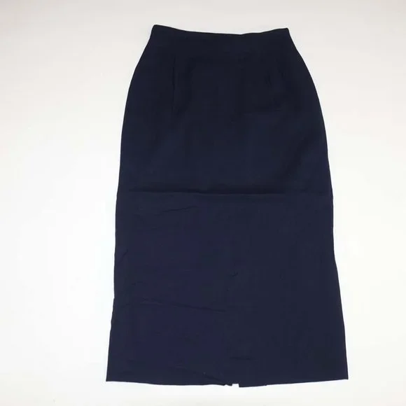 Corbin Women s Straight Pencil Skirt Size 10 Full Length Maxi Navy Blue Wool
